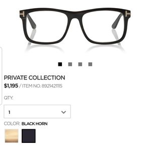 Tom Ford Black and Gold Eye Glasses